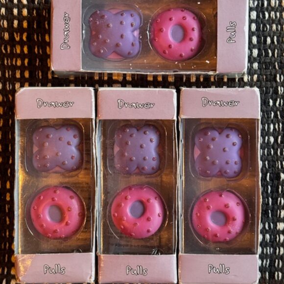 Hugs and Kisses Pink & Purple Drawer Pulls - Picture 1 of 7